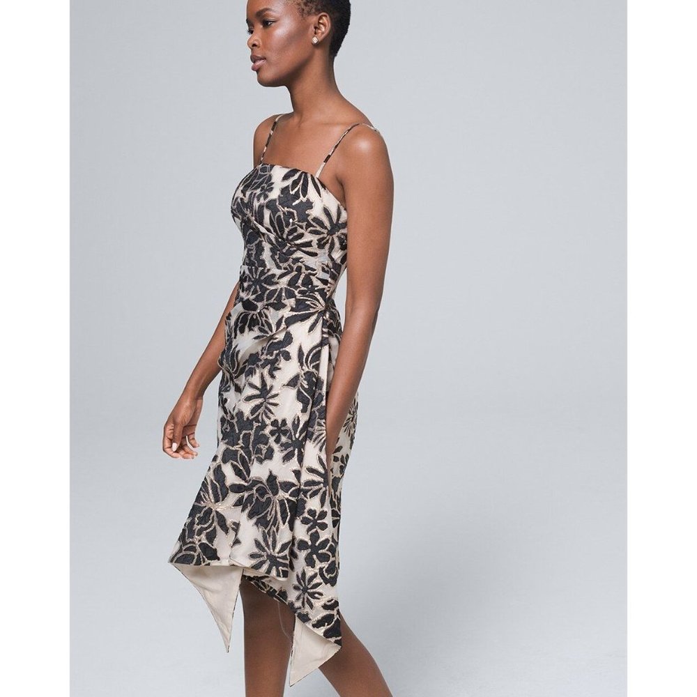 Carmen Marc Valvo Women's Dress 10 Sheath Midi Sleeveless Floral Cascade New - Picture 14 of 15